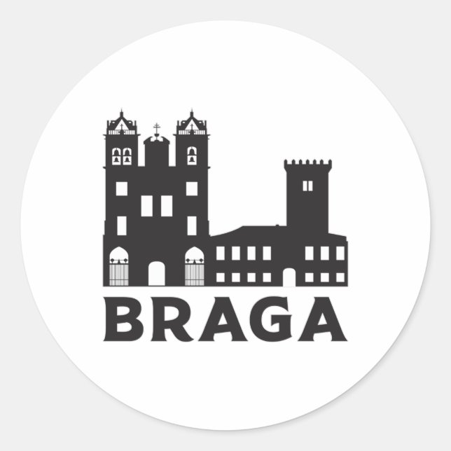 Adesivo Braga Portugal Cidade Skyline Cityscape Ideia (Frente)