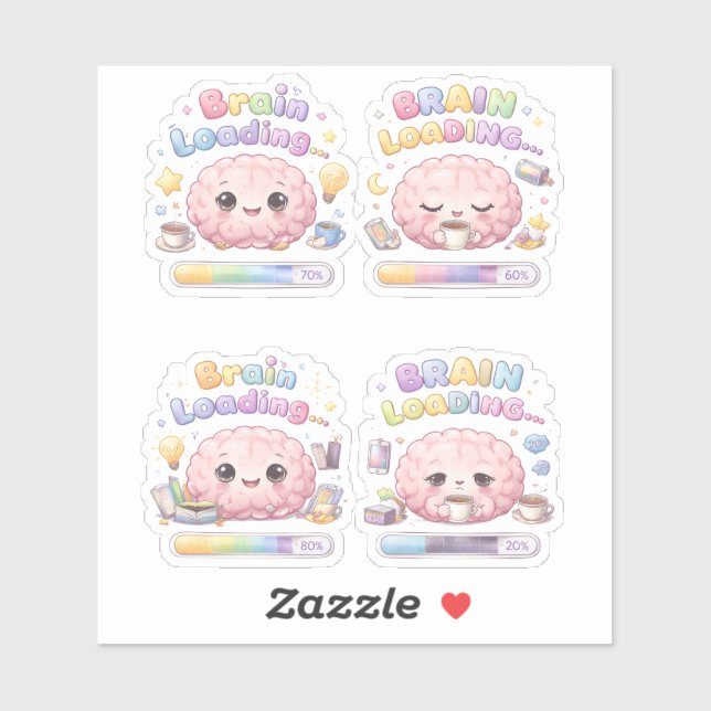 Adesivo Brain Loading Creative Custom-Cut Vinyl Sticker (Folha)