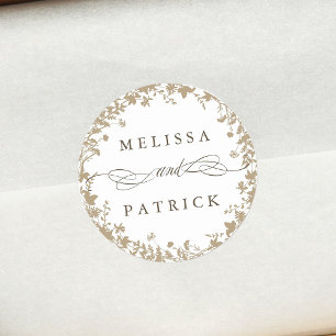 Adesivo Branca de Flores Selvagens Silhouette de Casamento