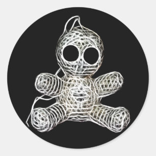 Adesivo Branca de Kawaii Doll Voodoo Branca Branca Branca 