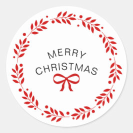 Adesivo Branca e Vermelho Moderno Feliz Natal