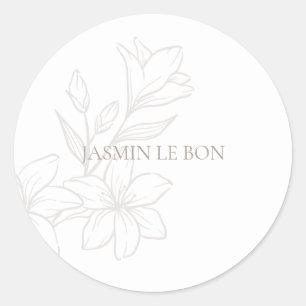 Adesivo Branca   Floral Minimalista Chic