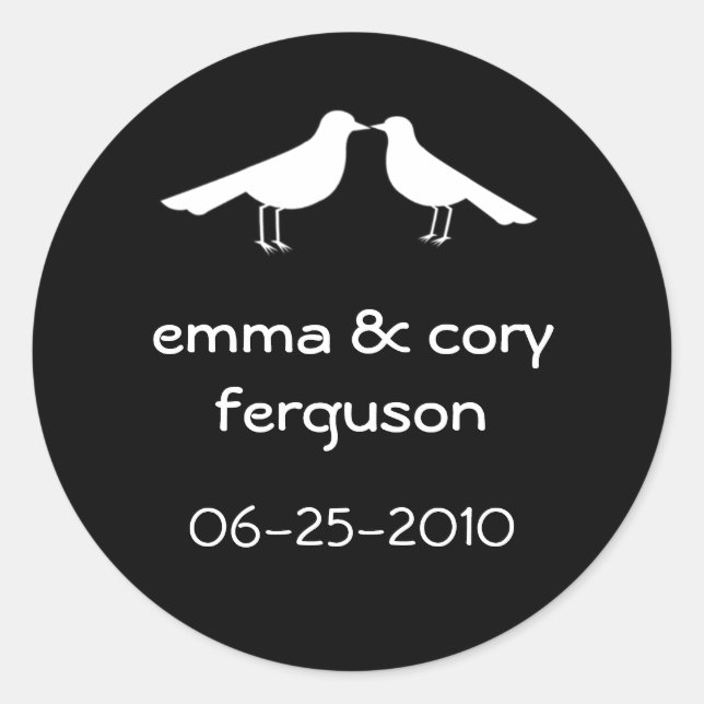 Adesivo Branca, pássaros negros. (Frente)