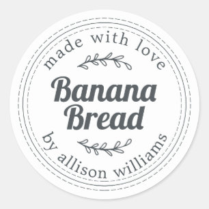 Adesivo Branca Preta-Pão-de-Banana Caseira Russa
