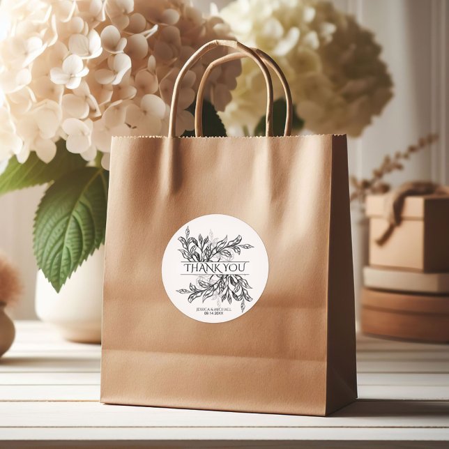 Adesivo Branch preto e branco e deixa o casamento (Criador carregado)