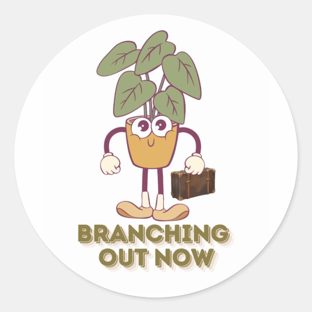 Adesivo Branching Out Now — Cute Plant Graphic (Frente)