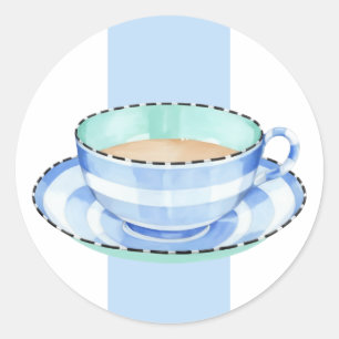 Adesivo branco azul de Teacup