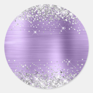 Adesivo Branco Brilho Metálico Roxo Claro