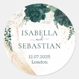 Adesivo Branco Casamento Esmeralda Verde Rosa Floral