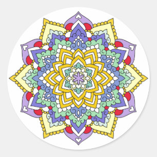 Adesivo Branco da mandala de flower power do espectro de