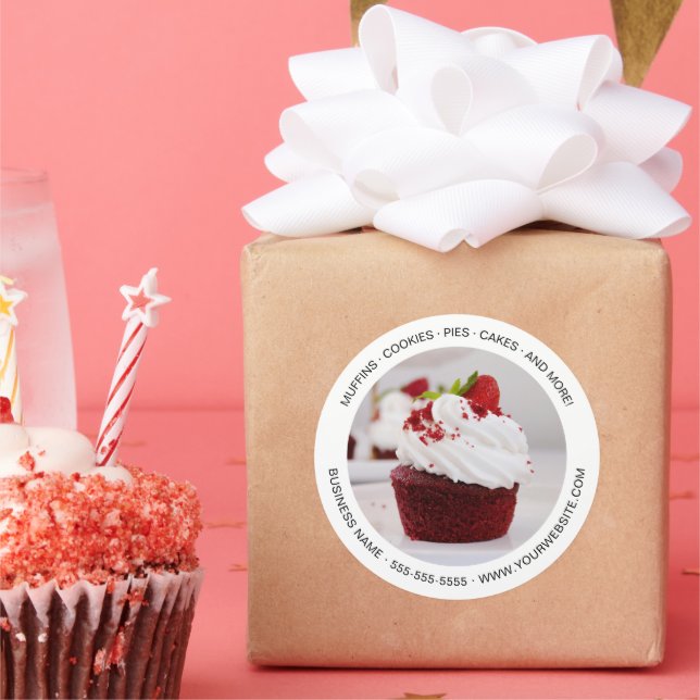 Adesivo Branco de Fotografia Personalizada de Panificação  (Festa)