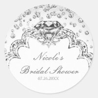 Branco de Platina Prata Brilho de Diamante Favor E