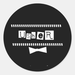 Adesivo Branco de Usher no preto