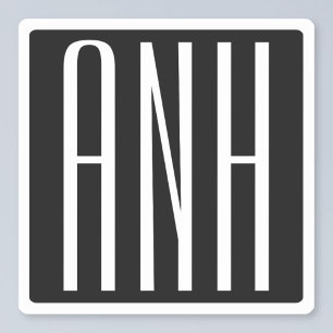 Adesivo Branco do monograma   das iniciais no preto