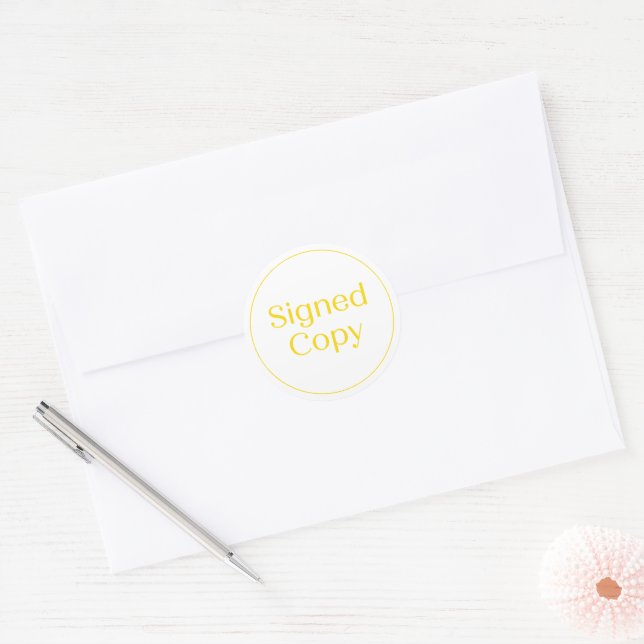 Adesivo Branco e Dourado | Simples Cópia Assinada Cômica d (Envelope)