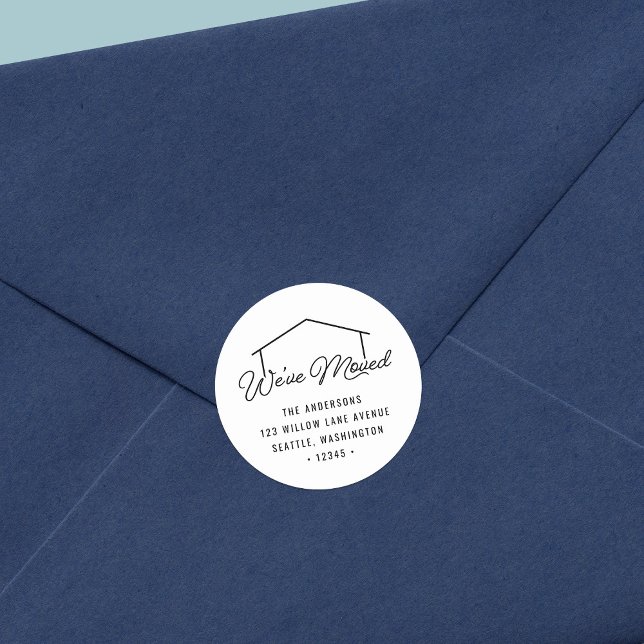 Adesivo Branco e Preto Mudamos o Endereço de Retorno da Ca (Criador carregado)