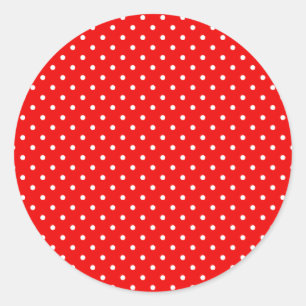 Adesivo Branco e Vermelho Retro Brilhante com Bolinhas