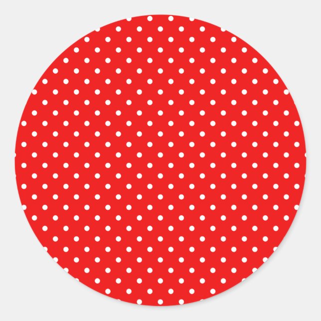 Adesivo Branco e Vermelho Retro Brilhante com Bolinhas (Frente)