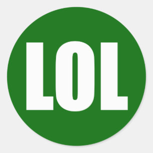 Adesivo Branco (escuro) de LOL no verde