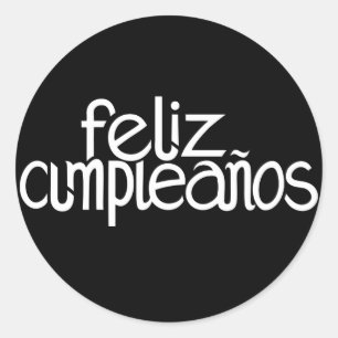 Adesivo branco Feliz Cumpleaños