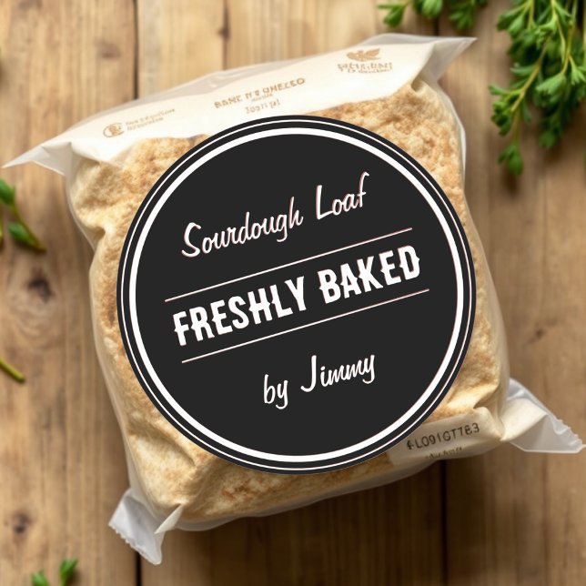 Adesivo Branco | Freshly Embalado Por (Criador carregado)