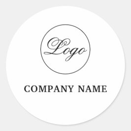 Adesivo branco liso e simples com marca personaliz