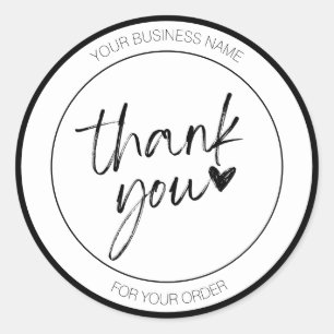 Adesivo Branco Minimalista Obrigado Coração de Pincel Pers