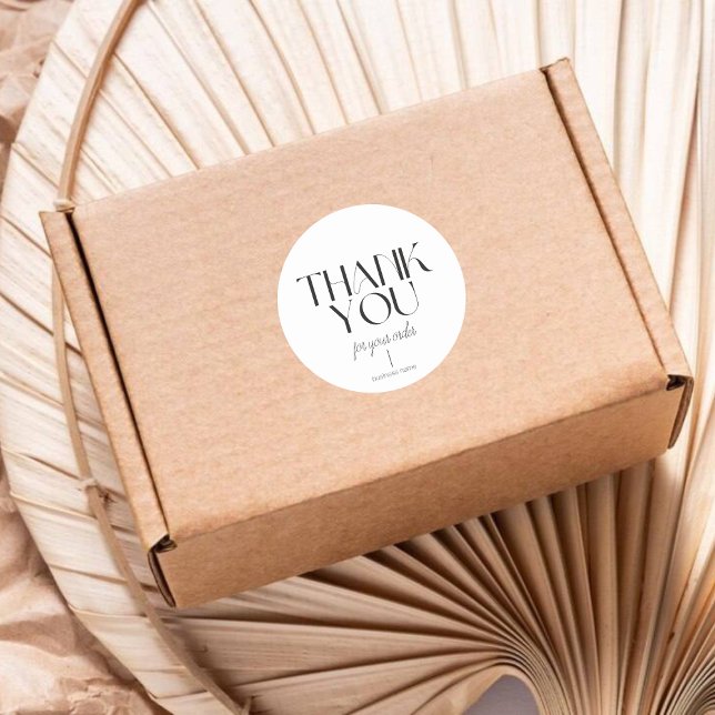 Adesivo Branco Minimalista Obrigado, Pau Redondo (Criador carregado)