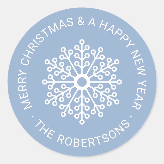 Adesivo branco moderno com etiqueta de Natal em fl (Frente)