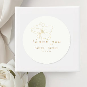 Adesivo Branco Moderno Floral Chic Falso Ouro Casamento
