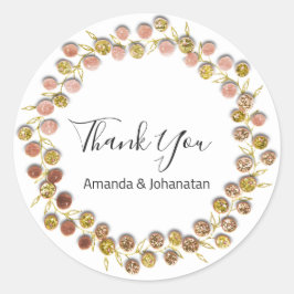 Adesivo Branco Negro Obrigado Ouro Monograma