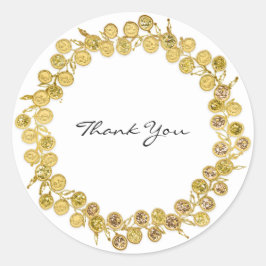 Adesivo Branco Negro Obrigado Ouro Monograma