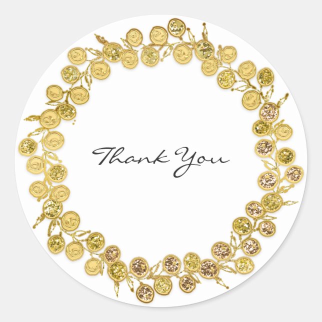 Adesivo Branco Negro Obrigado Ouro Monograma (Frente)