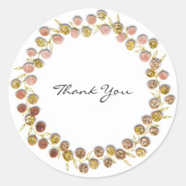 Adesivo Branco Negro Obrigado Ouro Monograma Rosa