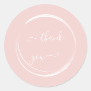 Adesivo Branco Obrigado Branco Pó Rosa Favor 