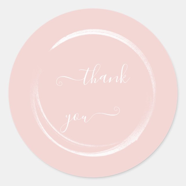 Adesivo Branco Obrigado Branco Pó Rosa Favor  (Frente)