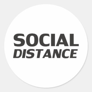 Adesivo Branco preto "Distância social"