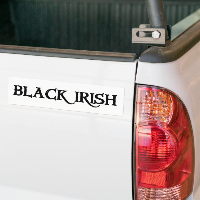 Adesivo branco preto irlandês para-choques (No caminhão)