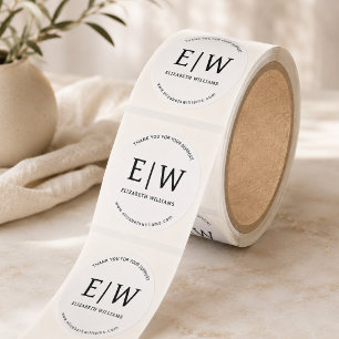 Adesivo Branco Preto Marca Empresa Obrigado