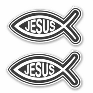 Adesivo Branco religioso cristão do preto do símbolo dos