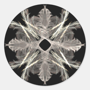 Adesivo Branco sobre Design de Arte Fractal Preta
