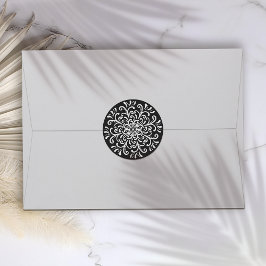 Adesivo Branco timítico sobre Vinheta Flourada Preta