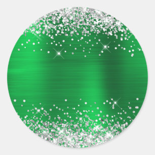 Adesivo Branco Verde Metálico com Brilho Prateado