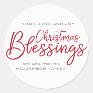 Adesivo Branco vermelho das bênçãos modernas &