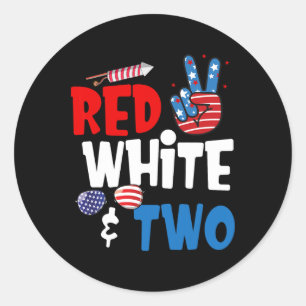 Adesivo Branco Vermelho E Dois Aniversário 4 De Julho Amer