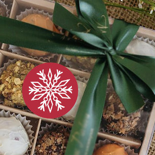 Adesivo Brancos Flocos de Neve Ruby Red