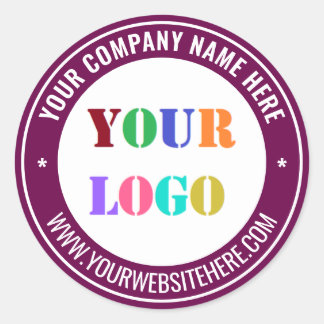 Adesivo Branded Company Logo Text Round Sticker Template