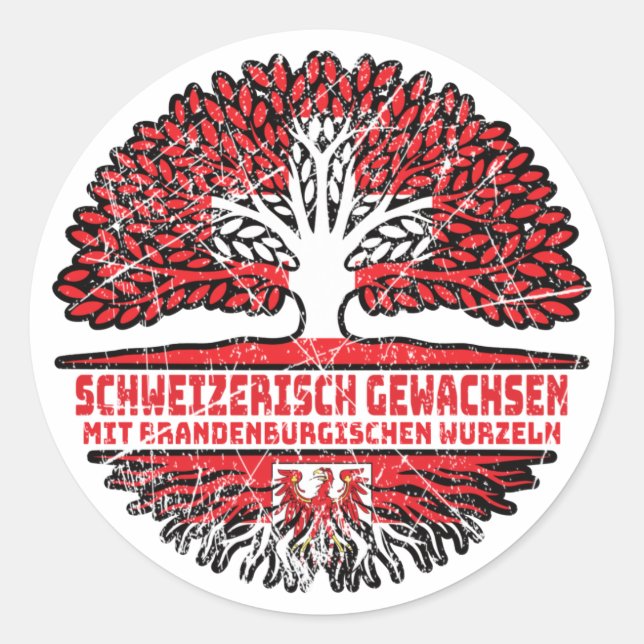 Adesivo Brandenburgisch Schweizer Schweiz Baum (Frente)