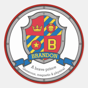 Adesivo Brandon letra B nome significado heráldica escudo