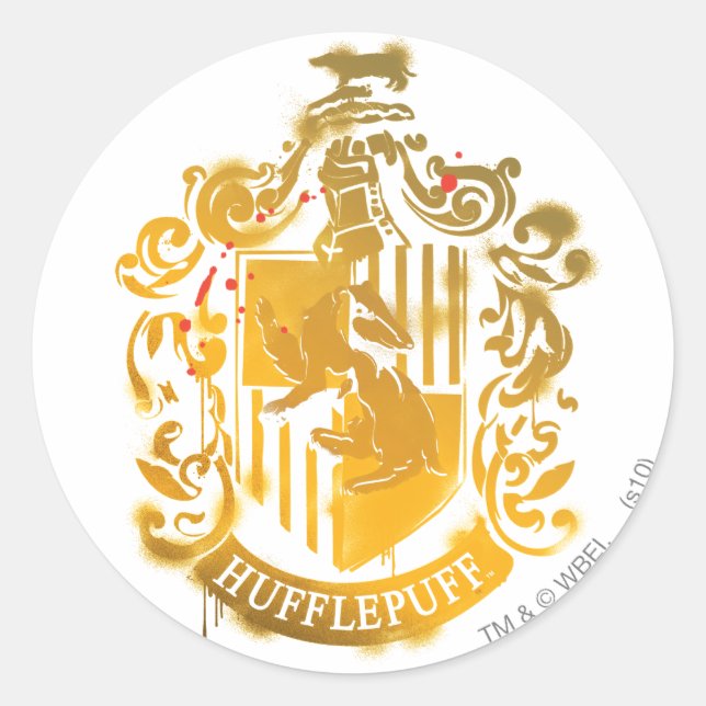 Adesivo Brasão da Hufflepuff - Salpicado (Frente)